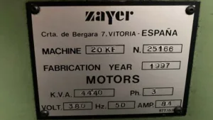 ZAYER 20 KF 3000 RPM 3